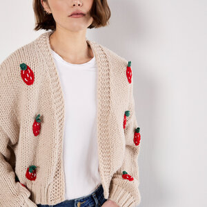 Apricot Strawberry Open Cardi Apricot Strawberry Open Cardi
