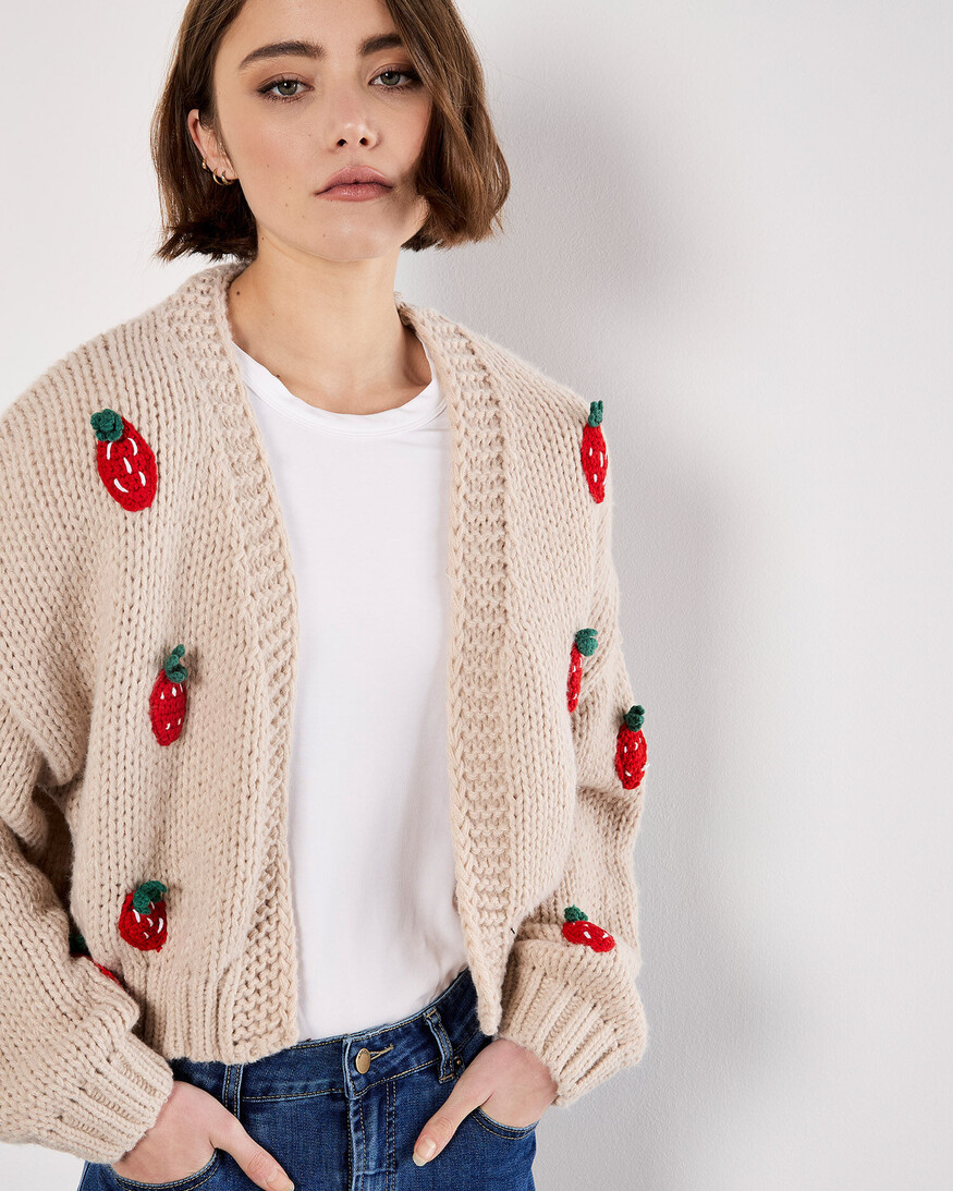 Apricot Strawberry Open Cardi