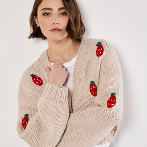 Apricot Strawberry Open Cardi Apricot Strawberry Open Cardi