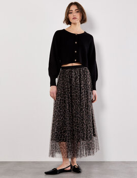 Apricot Leopard Tulle Skirt Apricot Leopard Tulle Skirt