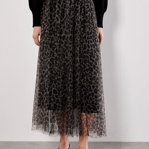 Apricot Leopard Tulle Skirt Apricot Leopard Tulle Skirt