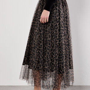 Apricot Leopard Tulle Skirt Apricot Leopard Tulle Skirt