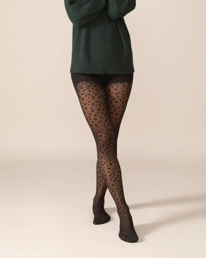 From Rachel Mini Leopard Smoothing Tights