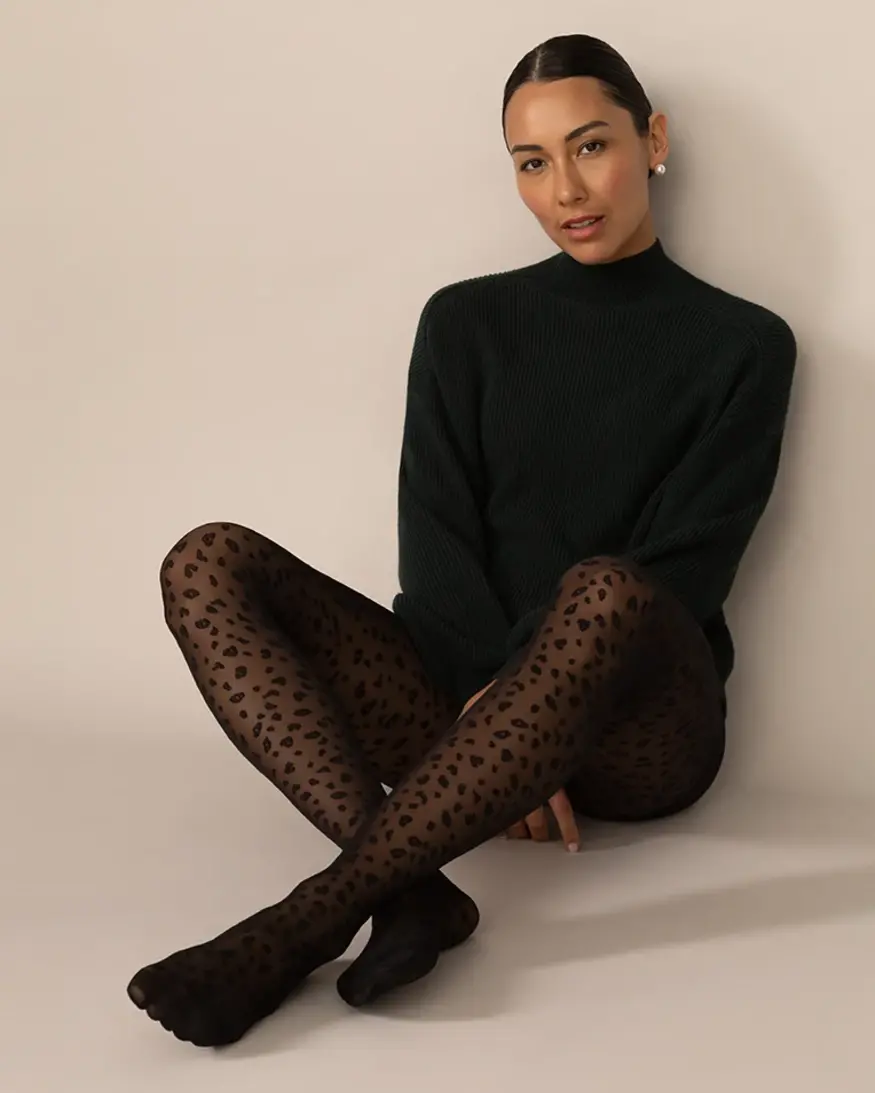 From Rachel Mini Leopard Smoothing Tights