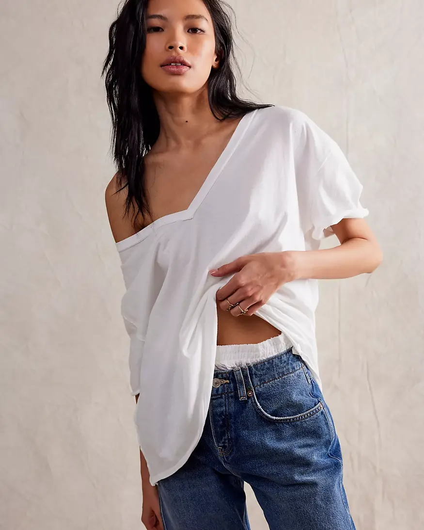 Free People Nina V-Neck Tee