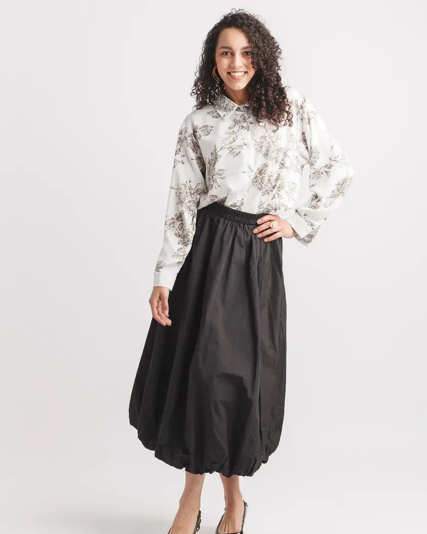 Papillon Linza Bubble Hem Midi Skirt