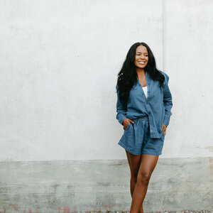Brunette The Label Dark Denim Button Up Brunette The Label Dark Denim Button Up