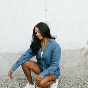 Brunette The Label Dark Denim Button Up Brunette The Label Dark Denim Button Up