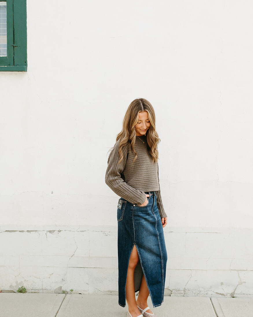 Silver Jeans - For Us Midi Denim Skirt