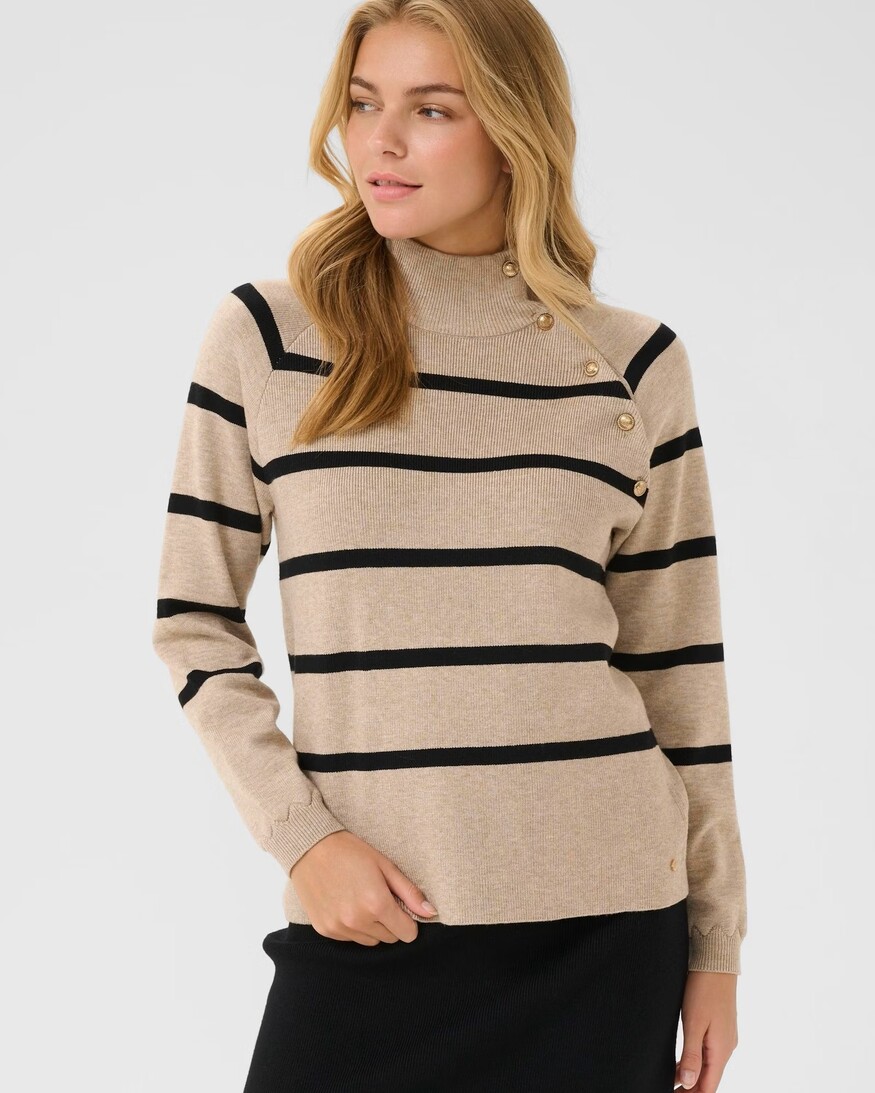 Cream Dela Button Pullover