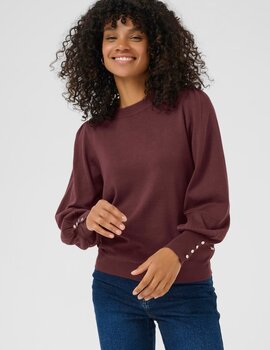 Kaffe Lizza Round Neck Button Pullover