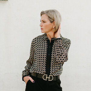 Liverpool Kirin Button Front Top Liverpool Kirin Button Front Top