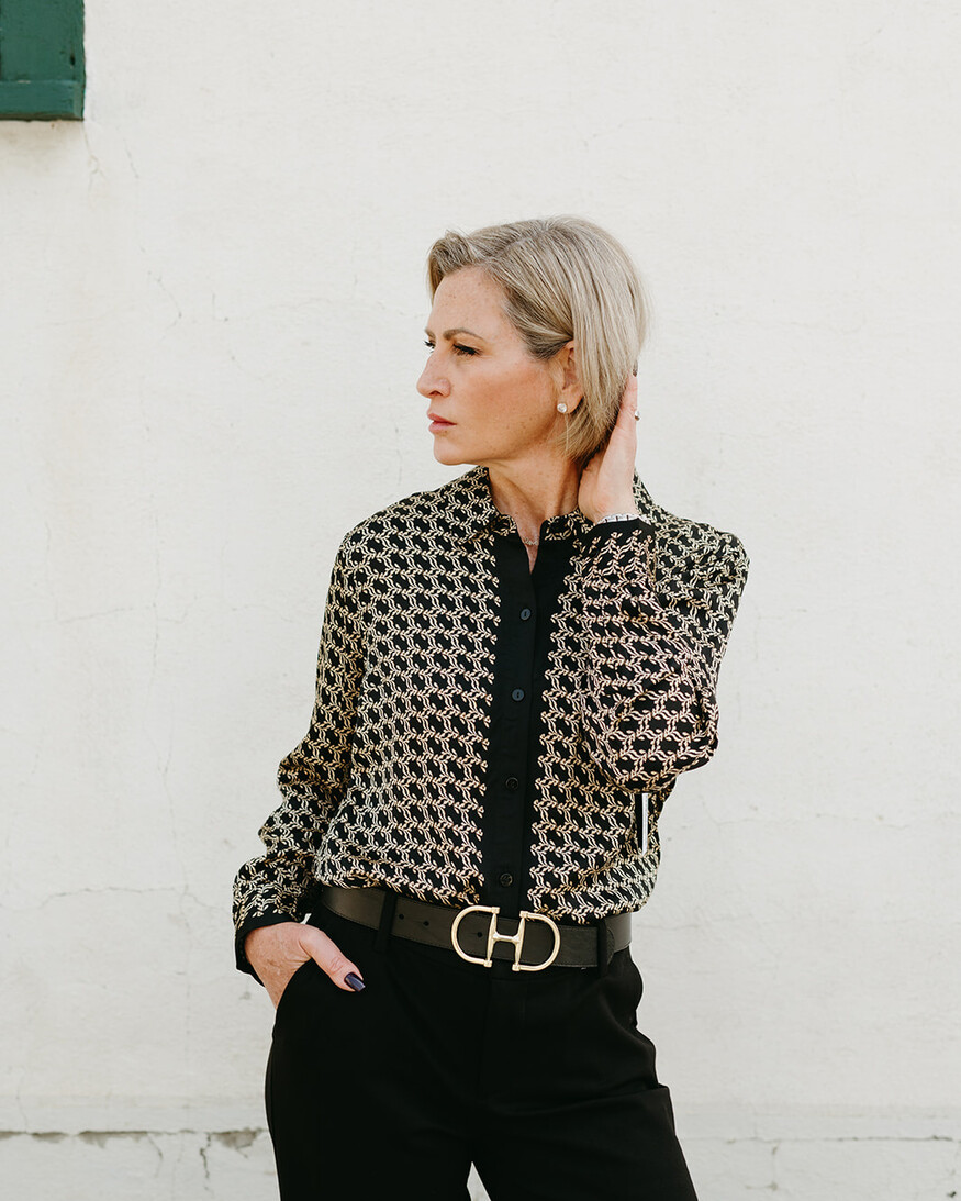 Liverpool Kirin Button Front Top