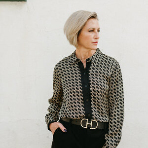 Liverpool Kirin Button Front Top Liverpool Kirin Button Front Top