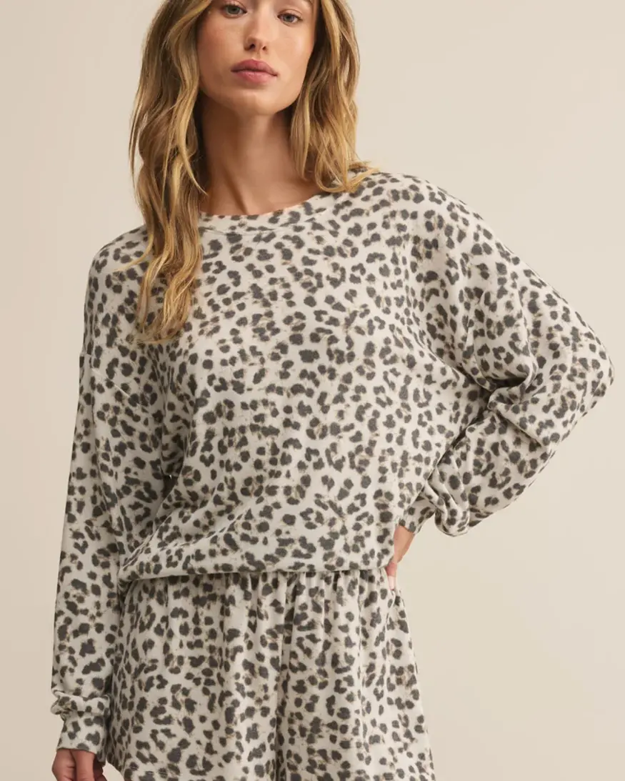 Z-Supply Luxe Leopard LS Top