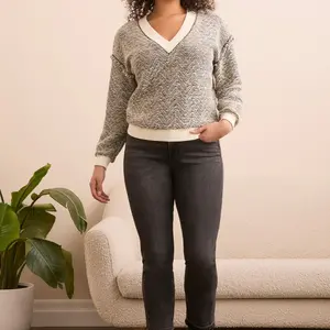 Tribal Skylar V-Neck Combo Rib Dtl