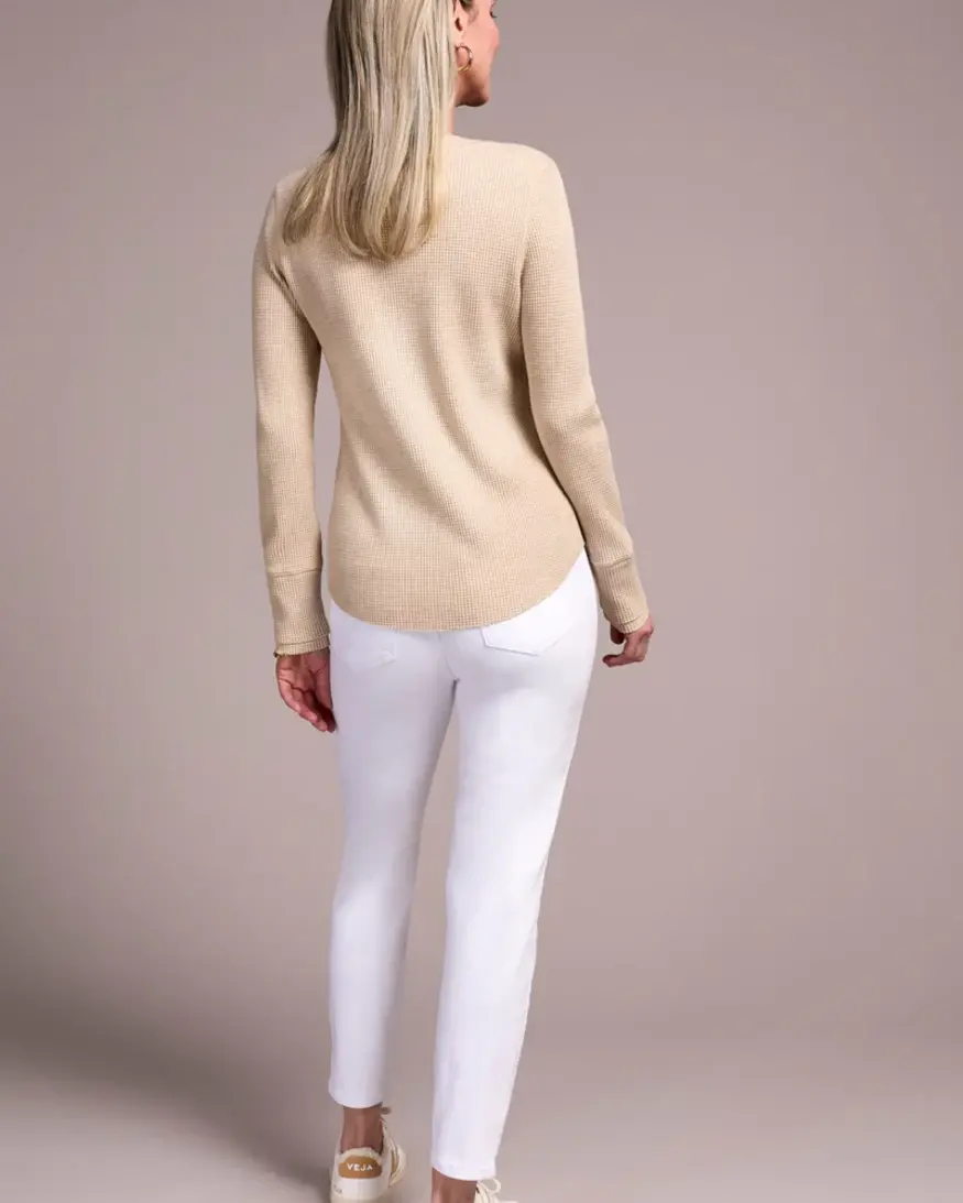 Tribal Sage Button Henley Top