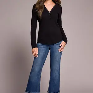 Tribal Sage Button Henley Top