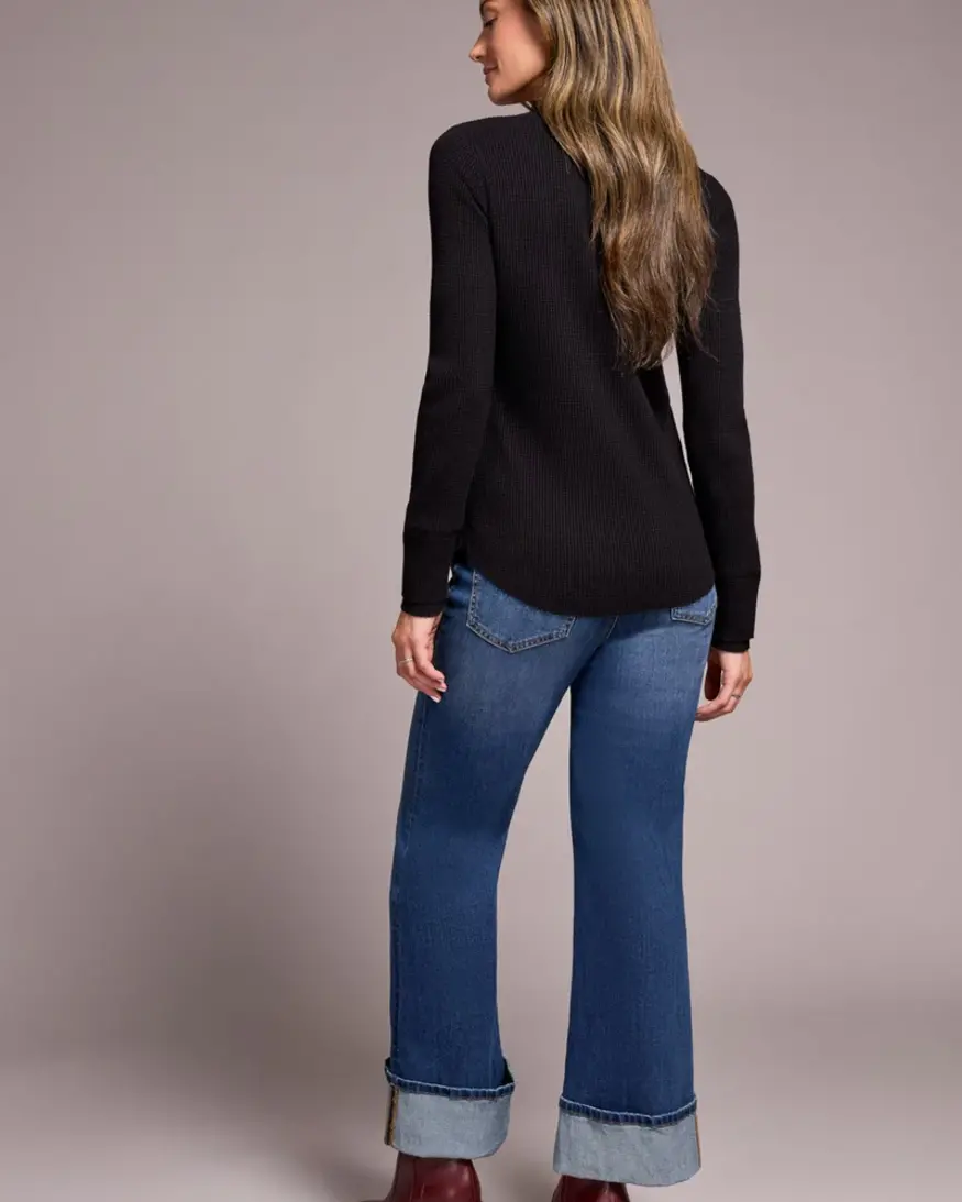 Tribal Sage Button Henley Top