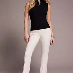 Tribal Scottie Slvs Mock Neck Top