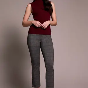Tribal Scottie Slvs Mock Neck Top