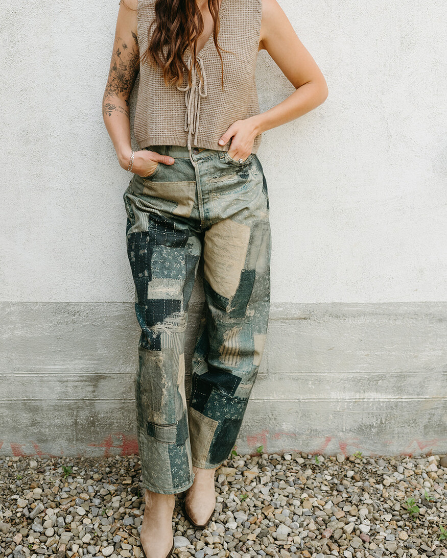 Apricot Tie Front Waffle Vest