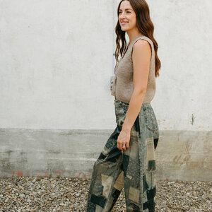 Apricot Tie Front Waffle Vest