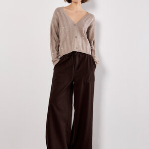 Apricot Embroidered Hearts Cardi