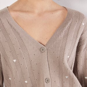 Apricot Embroidered Hearts Cardi
