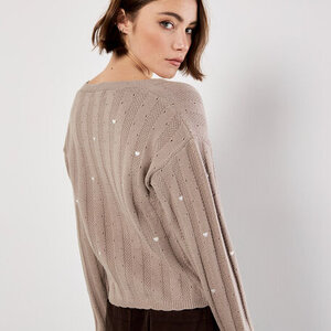 Apricot Embroidered Hearts Cardi
