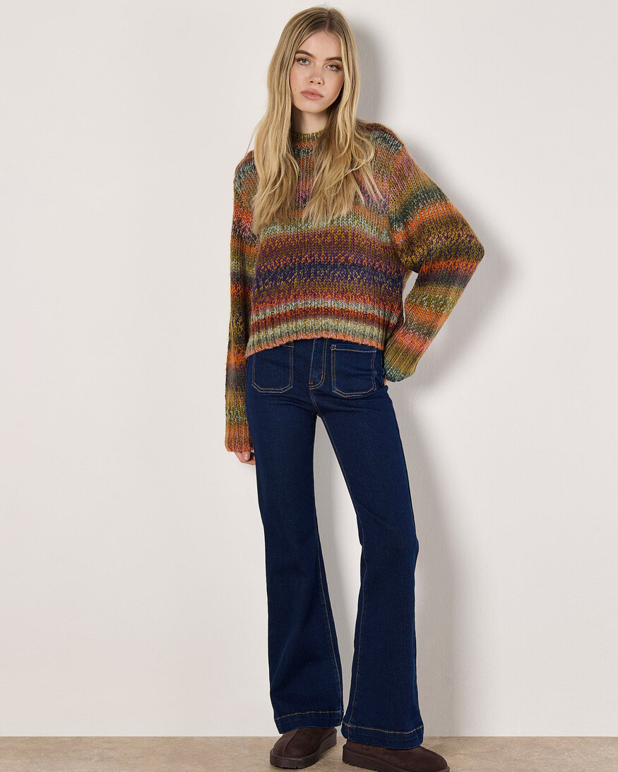 Apricot Chunky Knit Multi Color