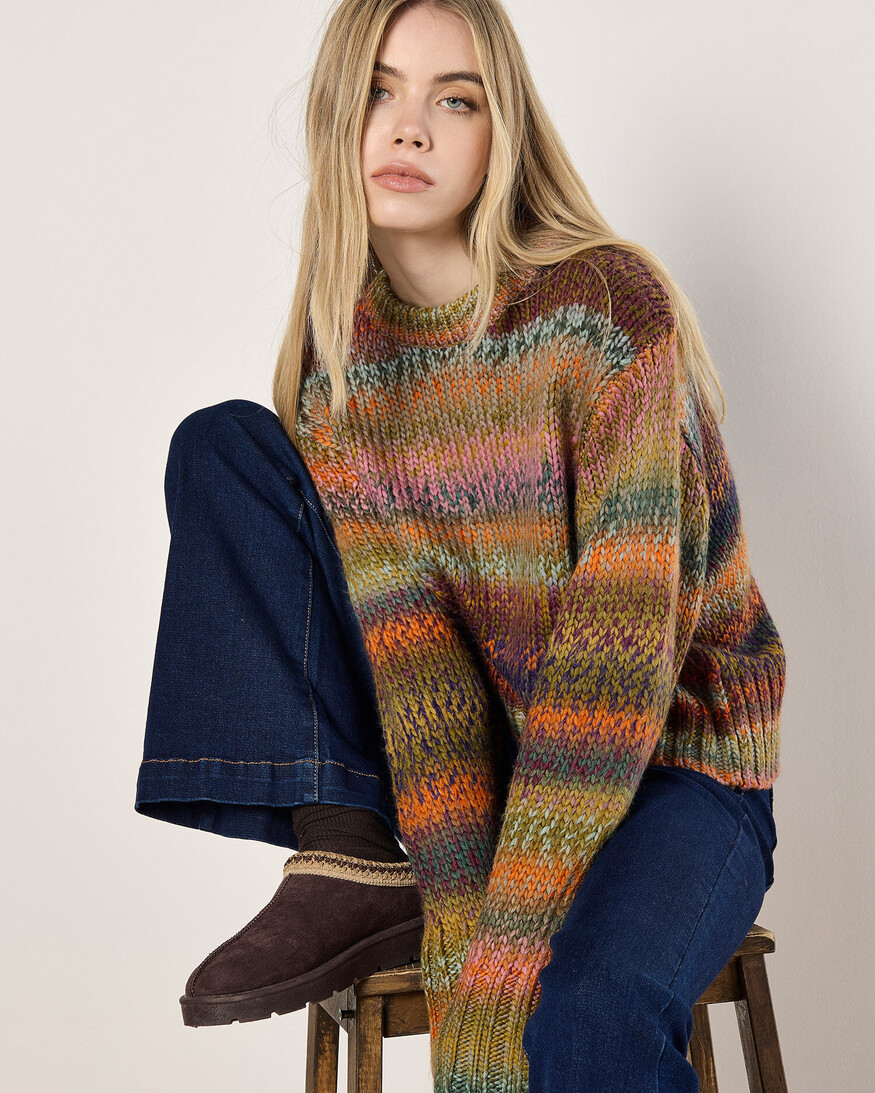 Apricot Chunky Knit Multi Color