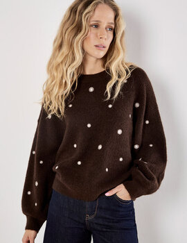 Apricot Daisy Embroidered Jumper
