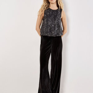 Apricot Chevron Sequin Top