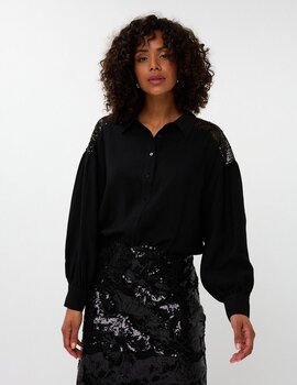 Esqualo Woodlyn Sequin Yoke Blouse