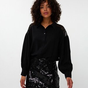 Esqualo Woodlyn Sequin Yoke Blouse