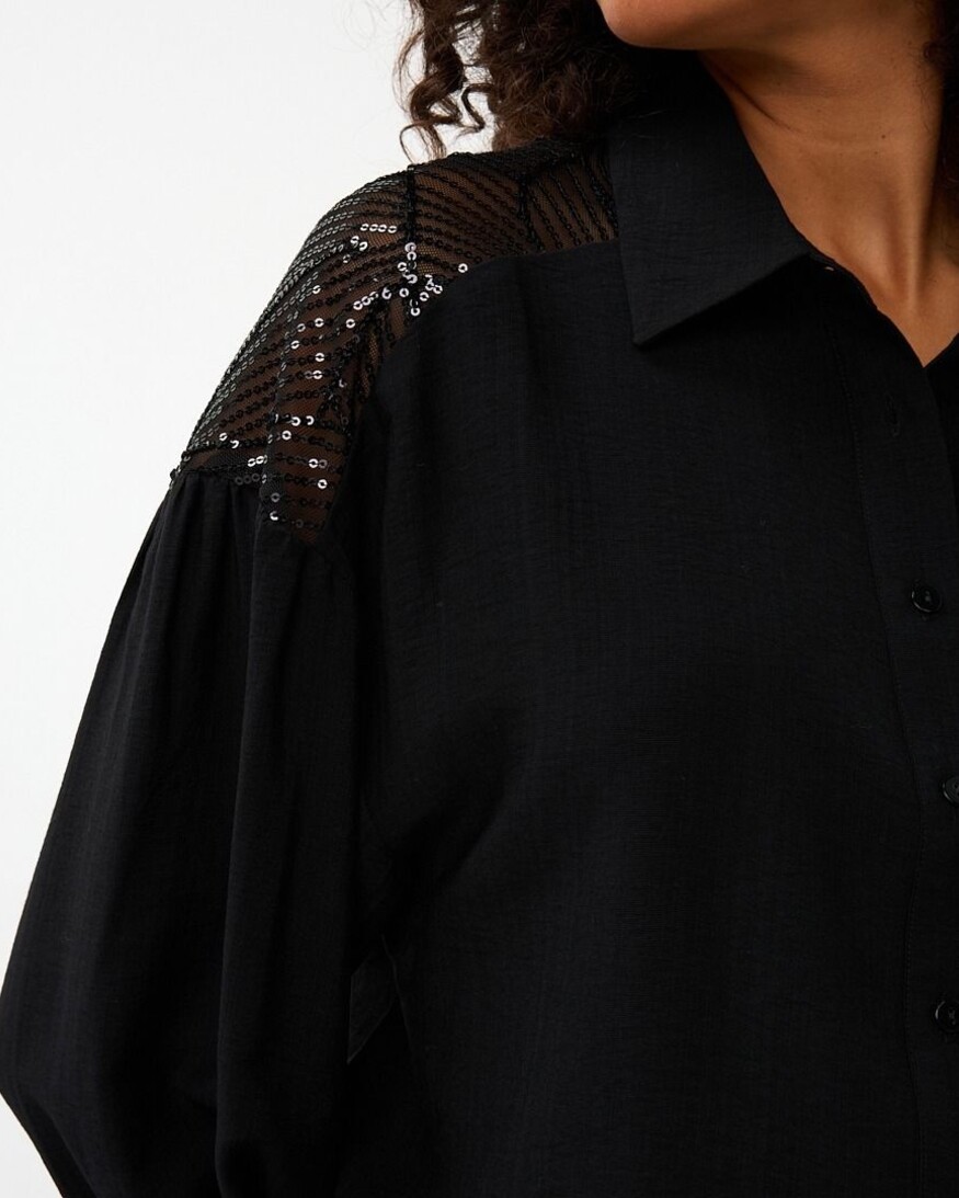 Esqualo Woodlyn Sequin Yoke Blouse