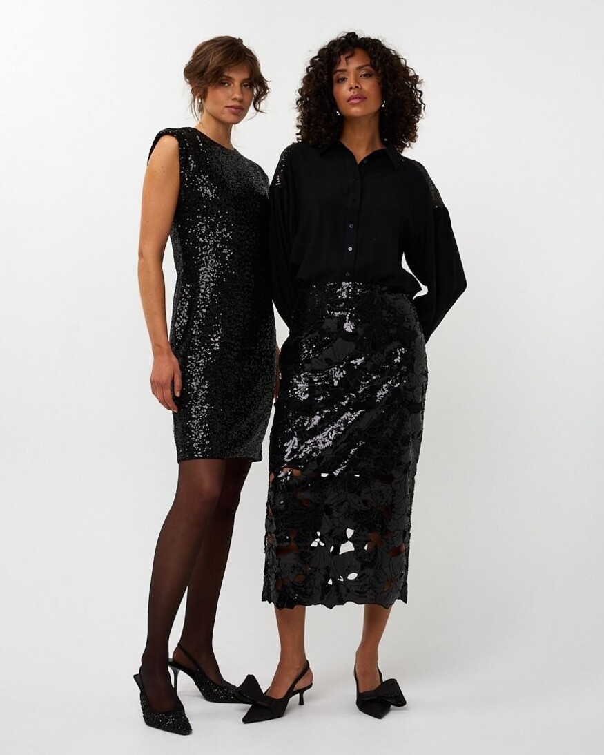 Esqualo Woodlyn Sequin Yoke Blouse