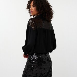 Esqualo Woodlyn Sequin Yoke Blouse