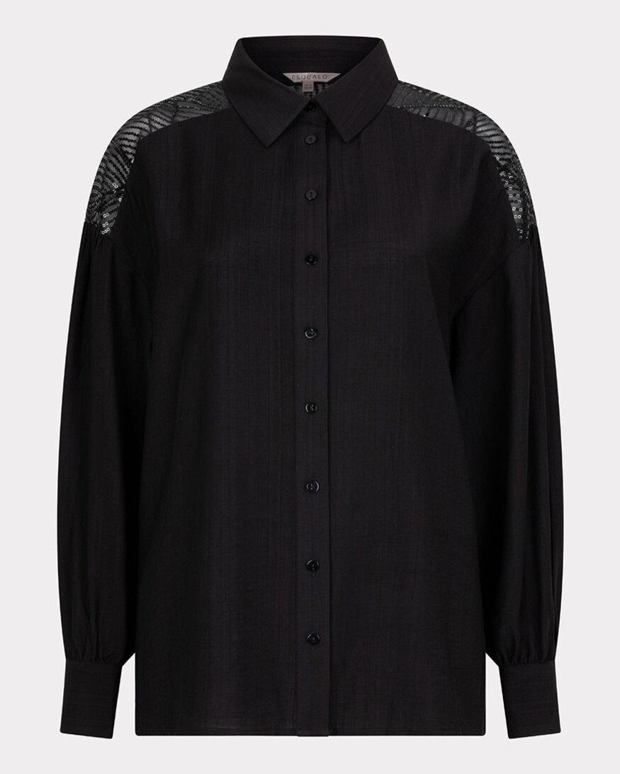 Esqualo Woodlyn Sequin Yoke Blouse
