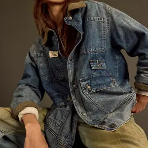 Free People Sweet Talk Denim Barn Coat