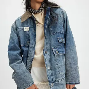 Free People Sweet Talk Denim Barn Coat