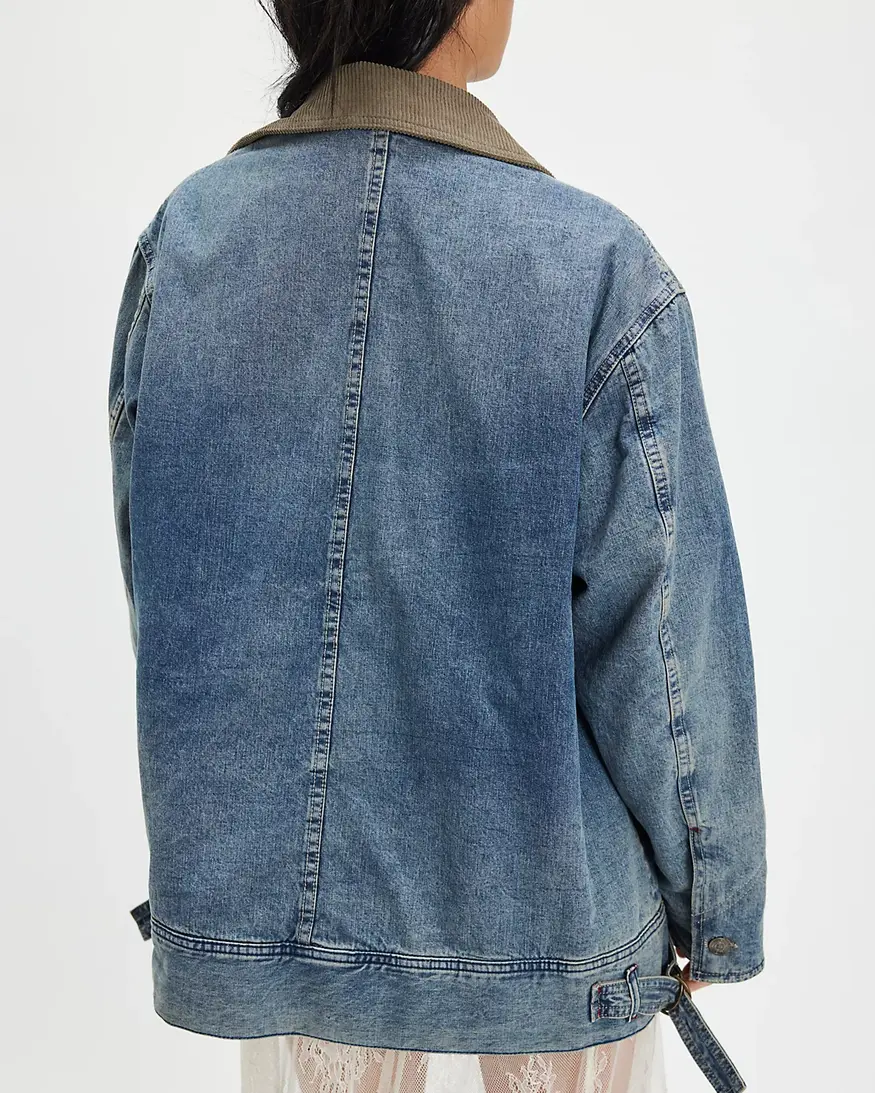 Free People Sweet Talk Denim Barn Coat