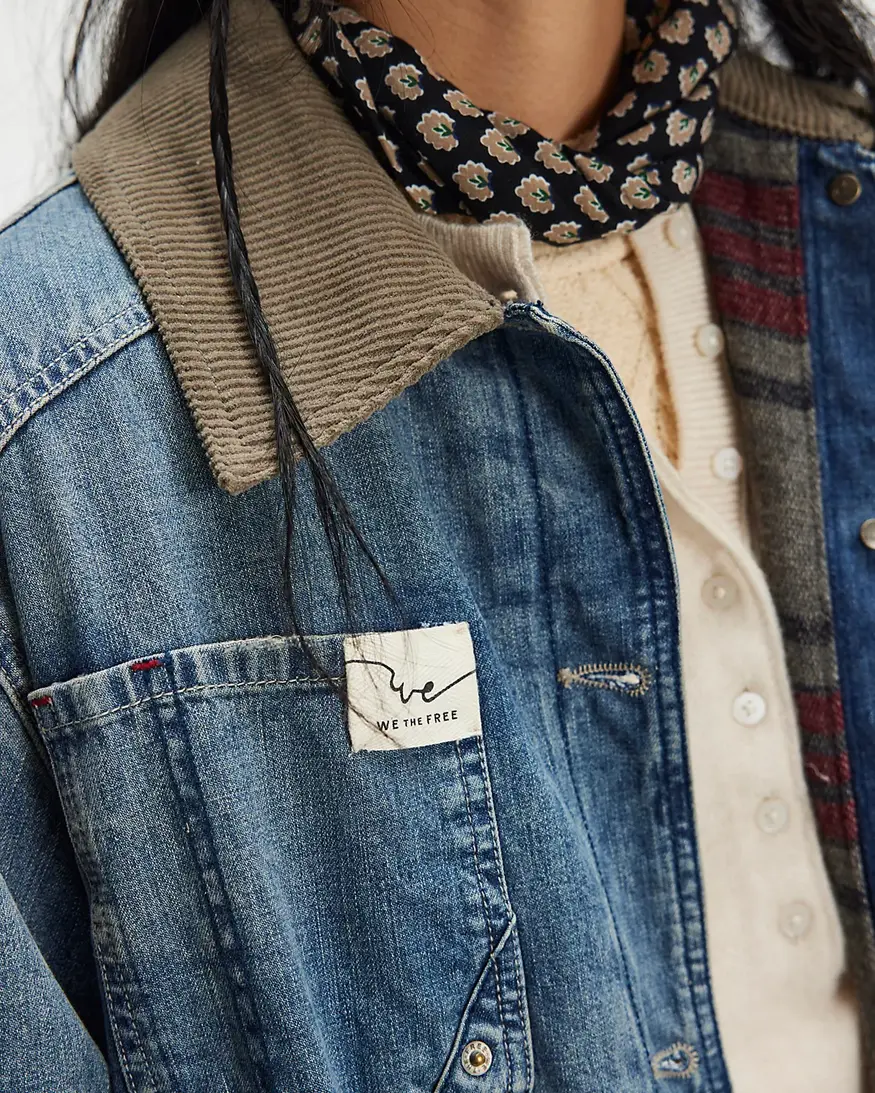 Free People Sweet Talk Denim Barn Coat