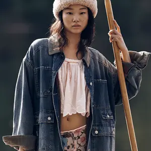 Free People Sweet Talk Denim Barn Coat