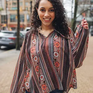 Papillon Leana Floral Stripe Top Papillon Leana Floral Stripe Top