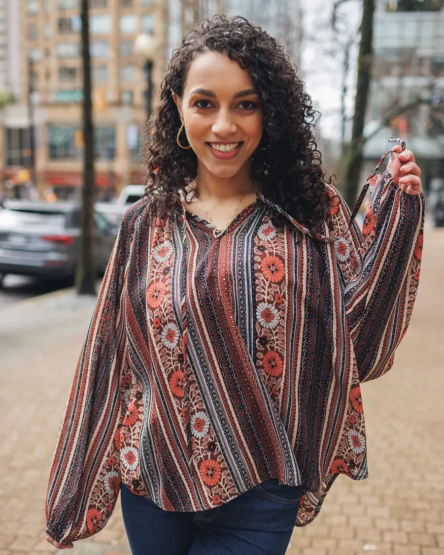 Papillon Leana Floral Stripe Top