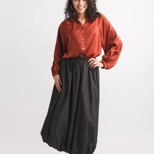 Papillon Lenyx Ballon Sleeve Satin Top Papillon Lenyx Ballon Sleeve Satin Top