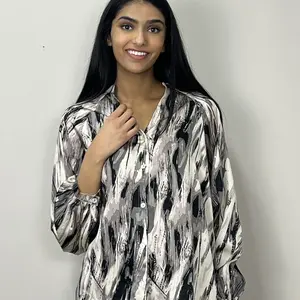 Papillon Linely Abstract Satin Blouse Papillon Linely Abstract Satin Blouse