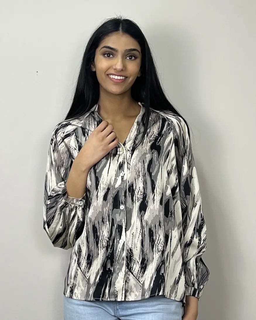 Papillon Linely Abstract Satin Blouse